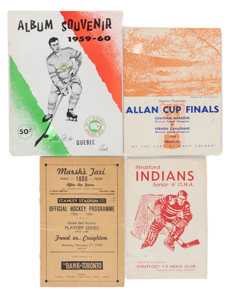 Quebec Senior League and Ontario Leagues (Senior and Junior) Late-1930s to Late-1960s Program, Photo and Postcard Collection of 100+