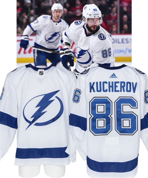 Nikita Kucherov’s 2019-20 Tampa Bay Lightning Game-Worn Jersey with Team COA - Team Repairs!
