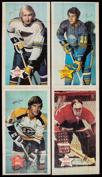 1971-72 O-Pee-Chee NHL Hockey Poster Complete Set of 24 in Uncut Pairs of Two Posters (12 Pairs/24 Posters)