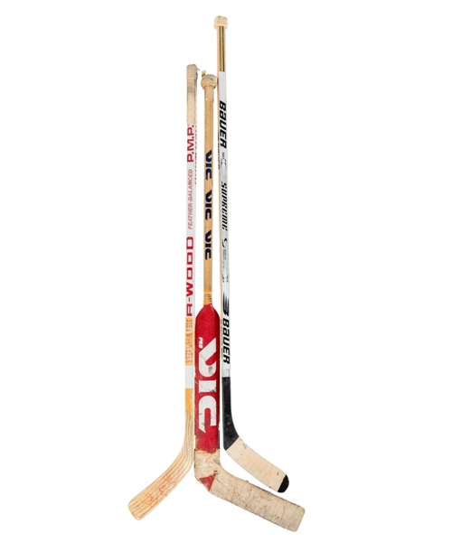 New Jersey Devils 1980s/90s Chico Resch, Bobby Carpenter and John MacLean Game-Used Sticks