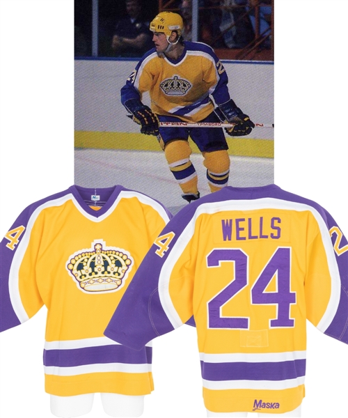 Jay Wells 1982-83 Los Angeles Kings Game-worn Jersey - Team Repairs!