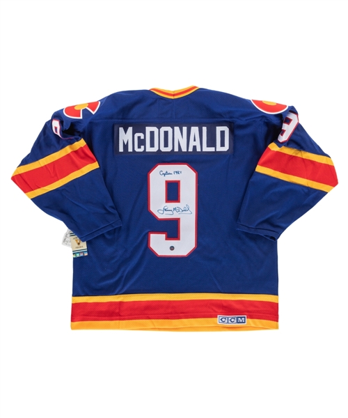 Lanny McDonald Signed Colorado Rockies Vintage Jersey with "Captain 1981" Annotation - Starside Signatures COA