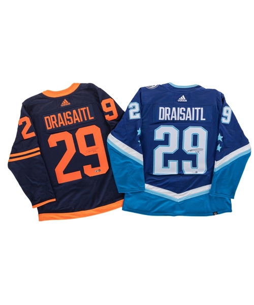 Leon Draisaitl Signed Edmonton Oilers Alternate Jersey & 2022 NHL All-Star Game Jersey - Fanatics Holograms & Starside Signatures COAs