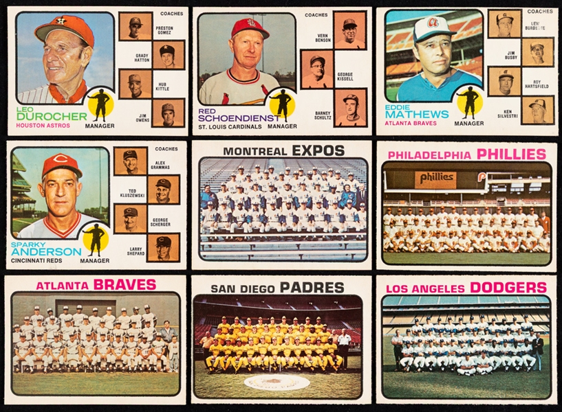 1973 O-Pee-Chee Baseball Card Starter Set (179/660) Plus Extras (12) and Team Checklists (17)