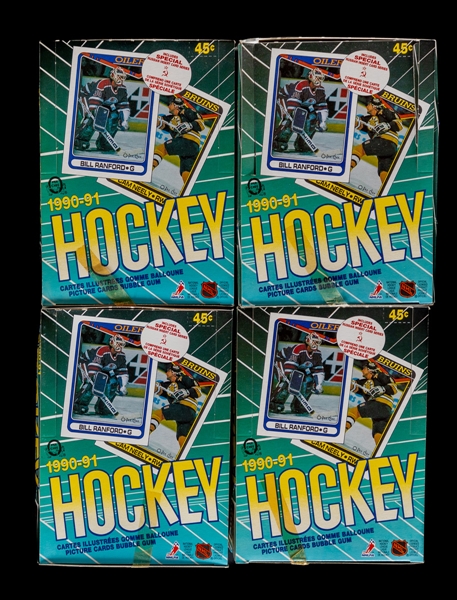 1990-91 O-Pee-Chee Hockey Unopened Wax Boxes (24) In Original Case