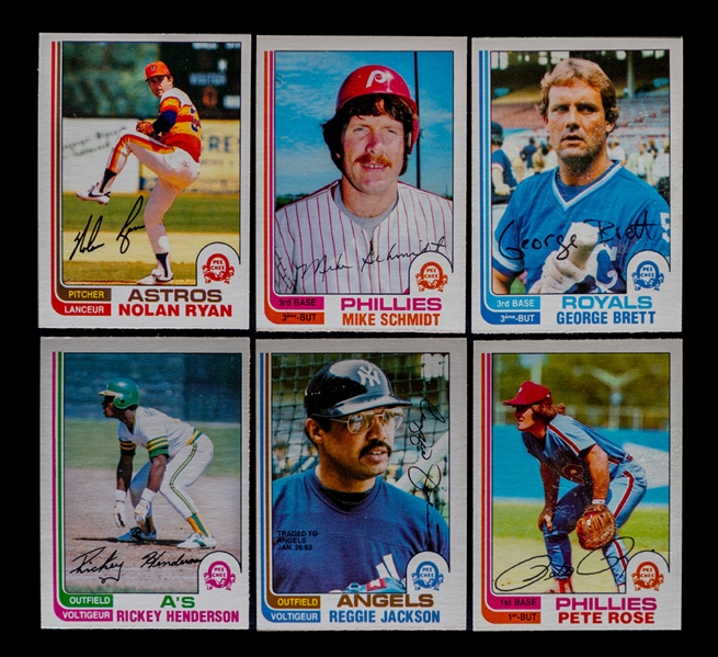 1982, 1984, 1985, 1986, 1987 and 1988 O-Pee-Chee Baseball Complete 396-Card Sets (6)