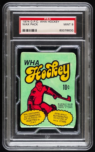 1974-75 O-Pee-Chee WHA Hockey Unopened Wax Pack - Graded PSA MINT 9 
