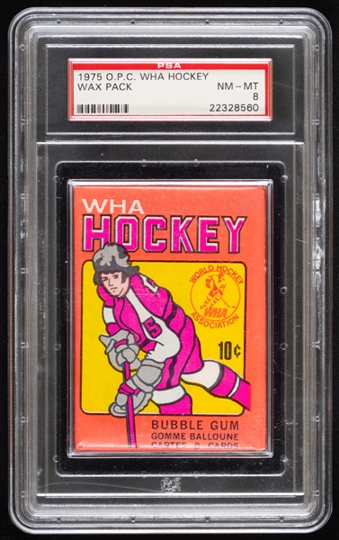 1975-76 O-Pee-Chee WHA Hockey Unopened Wax Pack - Graded PSA NM-MT 8