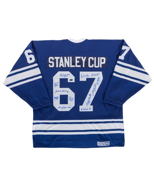 Toronto Maple Leafs 1966-67 Stanley Cup Champions Multi-Signed Jersey by 12 with COA