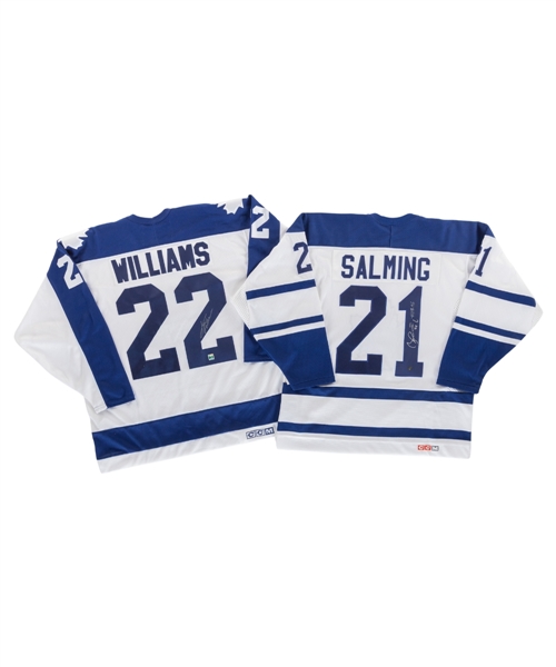 Borje Salming and Tiger Williams Signed Toronto Maple Leafs Jerseys with COAs