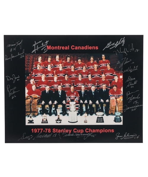 Montreal Canadiens 1977-78 Stanley Cup Champions Team-Signed Photo by 15 with LOA (12” x 15”)