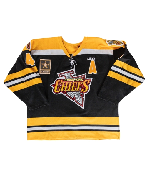 Michael Couchs 2009-10 ECHL Johnstown Chiefs Game-Worn Alternate Captains Jersey with LOA
