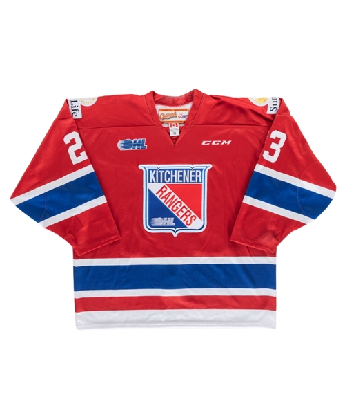 Adam Mascherin’s 2017-18 OHL Kitchener Rangers “Kids in Gear” Warm-Up Worn Jersey with Team COA