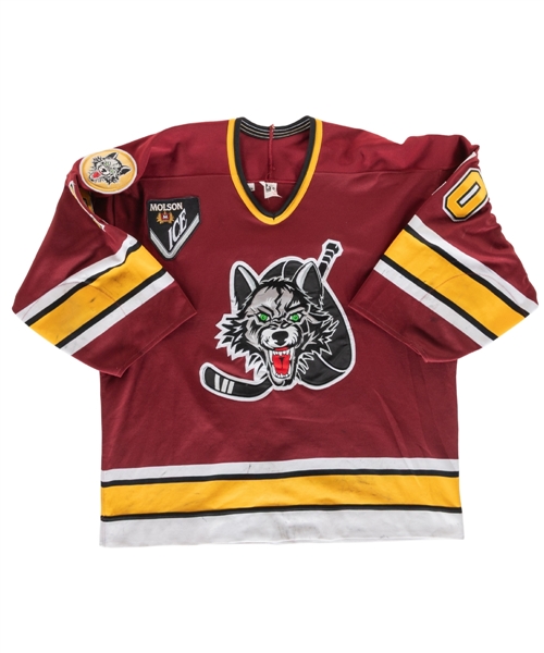 Brian Pellerins 1995-96 IHL Chicago Wolves Game-Worn Jersey with Team Letter