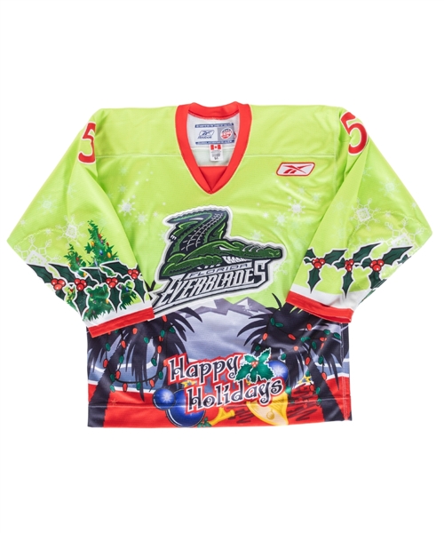 Bob Raymonds 2010-11 ECHL Florida Everblades "Christmas" Signed Game-Worn Jersey 