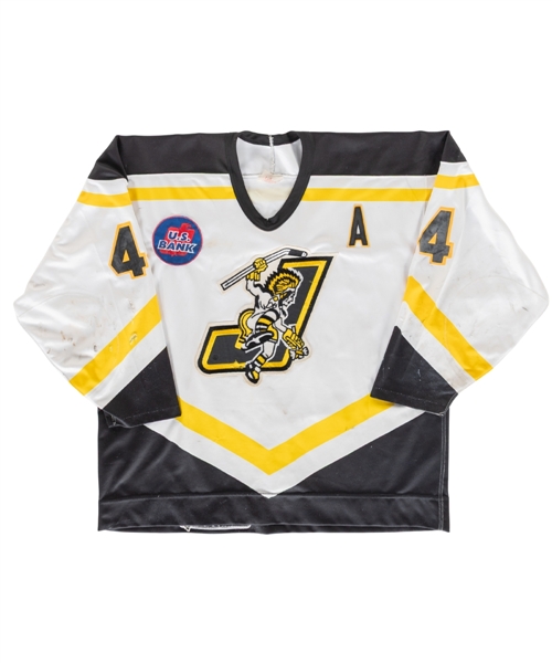 Rob Leasks Mid-1990s ECHL Johnstown Chiefs Game-Worn Alternate Captains Jersey - Nice Game Wear!
