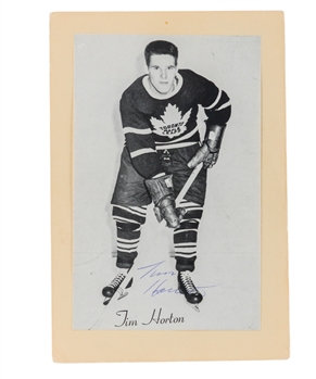Deceased HOFer Tim Horton Signed Toronto Maple Leafs Bee Hive Group 2 (1945-64) Hockey Photo with JSA Auction LOA