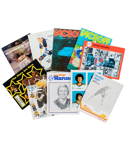 1973-74 to 1977-78 WHA Program Collection of 10 