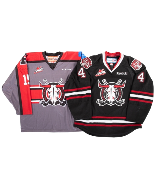 Haydn Fleurys (2012-13 Road) and Josh Medernachs (C. 2021-22 PCs Children Charity) WHL Red Deer Rebels Game-Worn/Issued Jerseys