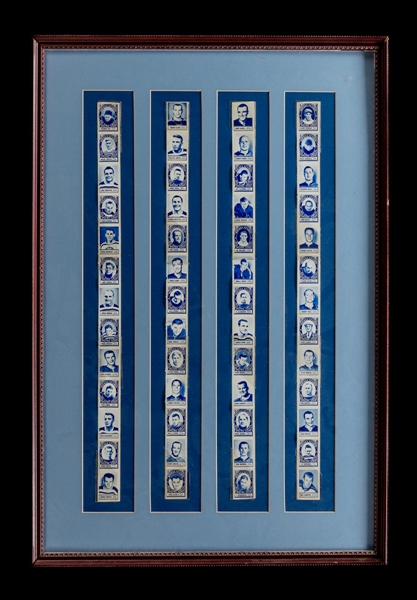 1961-62 Topps Hockey Complete 52-Stamp Set in Uncut Panels (4 Panels of 13 Stamps)