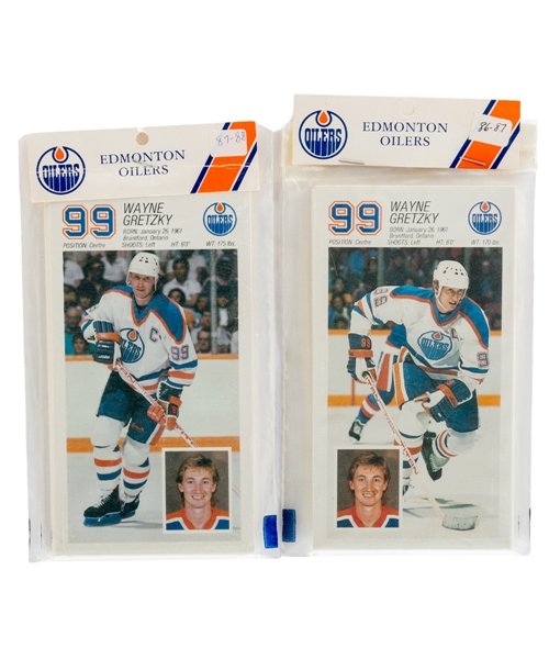 Edmonton Oilers 1986-87 and 1987-88 Team-Issued Factory Sealed Postcard Sets 