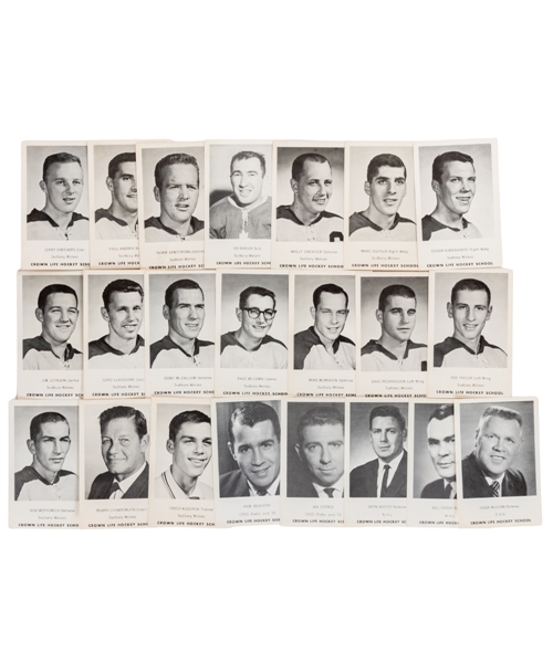 1962-63 EPHL Sudbury Wolves Crown Life Hockey Photos Complete Set of 22 Including Gerry Cheevers