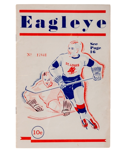 December 4, 1934 St. Louis Arena Program St. Louis Eagles vs New York Americans - Eagles First and Only Season in the NHL!