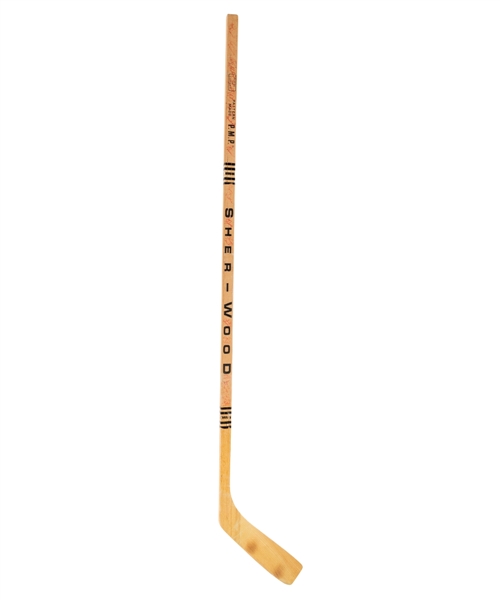 Ross Lonsberrys 1975-76 Philadelphia Flyers Game-Issued Sher-Wood Stick - Team-Signed by 1976 Wales Conference All-Stars!