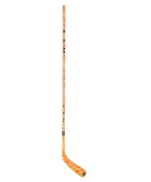 1972 Canada-Russia Series Team Canada Reunion Stick Team-Signed by 23 Including Dionne, Mikita, Gilbert, Ratelle, Park, Savard and the Esposito Brothers