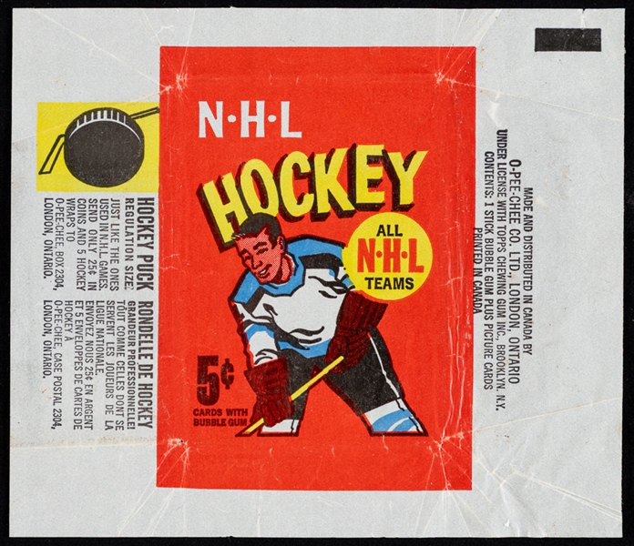 1966-67 Topps Hockey Series 1 Wrapper (Hockey Puck Offer) - Bobby Orr Rookie Card Year!