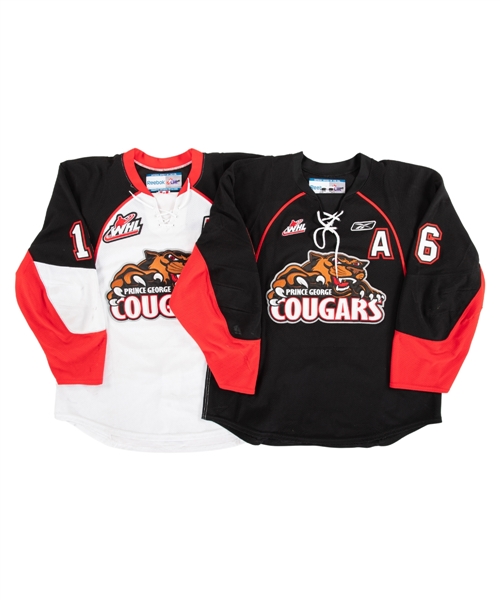 Jesse Forsbergs (2010-11 Road with "A") and Jordan Tkatchs (Early-2010s Home with "A") WHL Prince George Cougars Game-Worn Jerseys