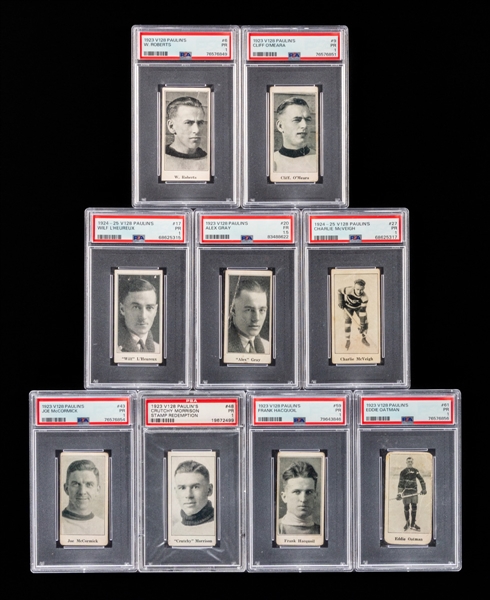 1923-24 Paulins Candy V128 PSA-Graded Hockey Cards (9)