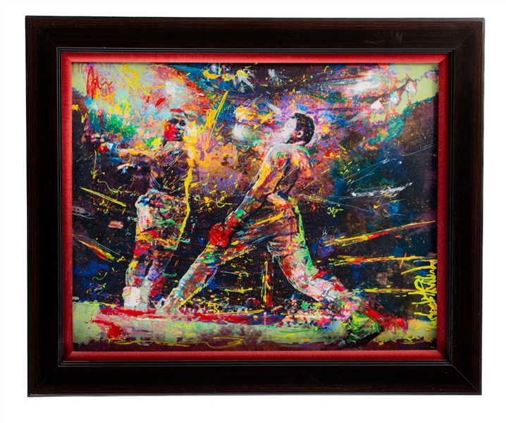 Muhammad Ali "1971 Frazier Fight" Original Framed Painting on Canvas by Renowned Artist Murray Henderson (28 1/4” x 23 3/4”)