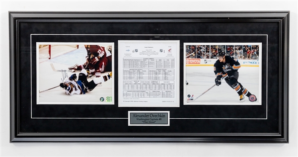 Alexander Ovechkin Signed Washington Capitals "The Goal" Framed Display with Frameworth COA (37" x 18")