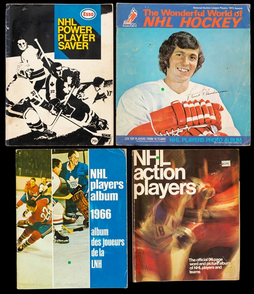 1970-71 Esso Power Player, 1972-73 Eddie Sargent and 1974-75 Loblaws Hockey Stamps Complete Sets in Albums (3)