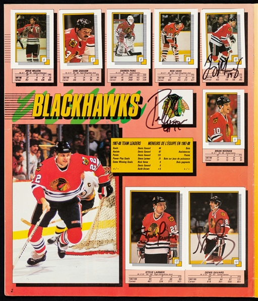 1988-89 O-Pee-Chee Hockey Stickers Near-Complete Sticker Set (251/270) In-Album Including 104 Signed Stickers Including Gretzky, Lemieux, Roy and Others with KSA LOA