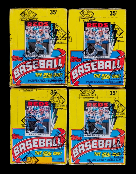 1986 Topps Baseball Wax Box Collection of 4 (36 Unopened Packs per Box) - All BBCE Certified