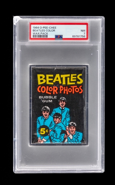 1964 O-Pee-Chee Beatles Color Unopened Wax Pack - Graded PSA 7